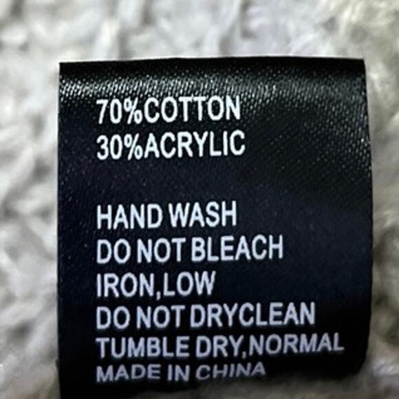 Anthropologie POL Cream Chunky Knit Distressed Pocket Cardigan Sweater Top Sz L - Picture 5 of 5